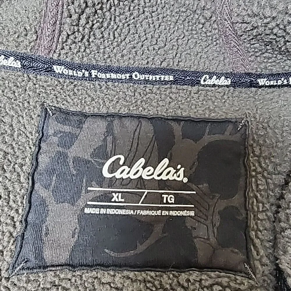 Cabela's Full Zip Hooded Mens XL Mossy Oak Break-Up Country Camo Fleece Hunting
